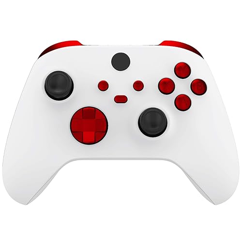 eXtremeRate Replacement Buttons for Xbox Core Wireless Controller, Scarlet Red DIY Accessories LB RB LT RT Bumpers Trigers Dpad ABXY Start Back Sync Share Keys Parts for Xbox Series X & S Controller - Scarlet Red