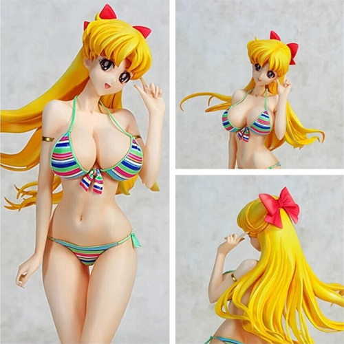 30CM Anime Sailor Moon Minako Aino Sailor Venus Swimsuit Figure PVC Model Doll