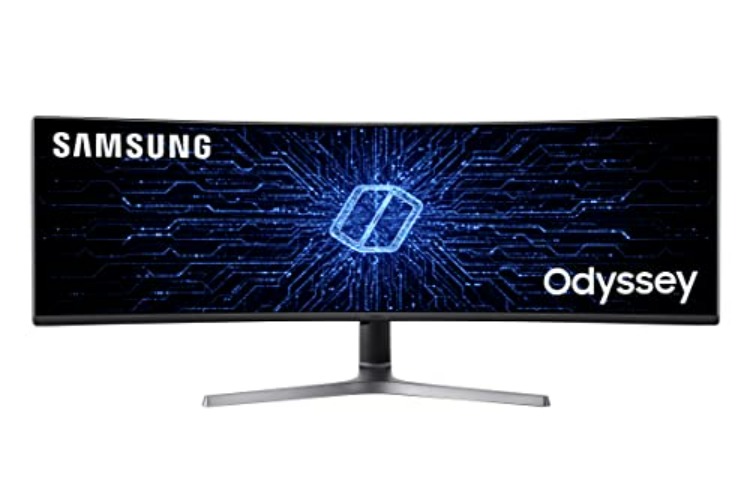 SAMSUNG Odyssey CRG Series 49-Inch Dual QHD (5120x1440) Curved Gaming Monitor, 120Hz, QLED, AMD FreeSync, HDR, Height Adjustable Stand, (LC49RG92SSNXZA)