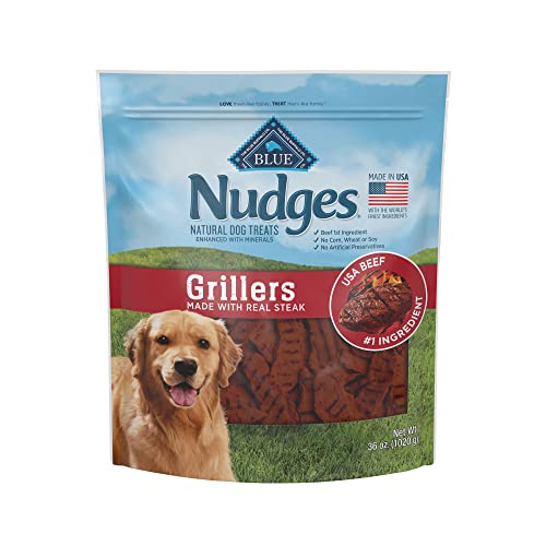 Blue Buffalo Nudges Grillers Natural Dog Treats, Steak, 36oz Bag - Steak - 36 Ounce (Pack of 1)
