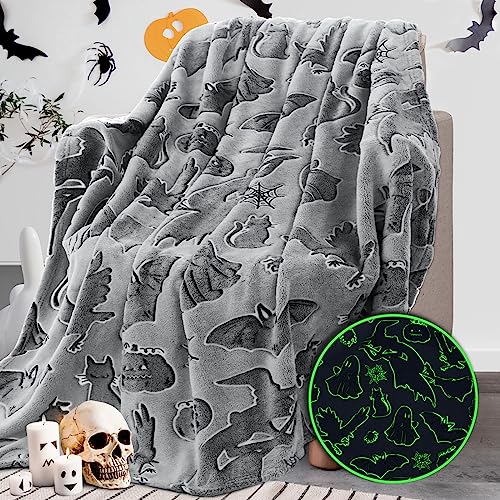 REXEO Throw Blanket Kids Soft Fleece Blankets Black Cat Halloween Throw Blanket 50"×60" - Witch - Throw Size 50" x 60" (130 x 150 cm)