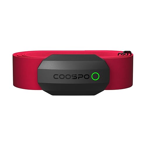 COOSPO Bluetooth Heart Rate Monitor Chest Strap H808S, ANT+ BLE HR Monitor Chest, HRM IP67 Waterproof, Use for Running Cycling Gym and Other Sports - H808S Black + Red