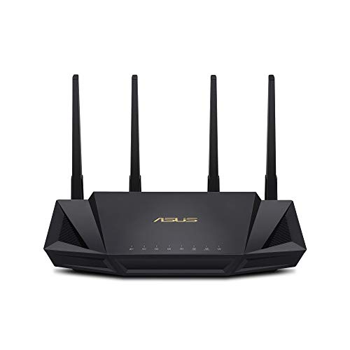ASUS RT-AX3000 Ultra-Fast Dual Band Gigabit Wireless Router - Next Gen WiFi 6, Adaptive QoS, and AiProtection by Trend Micro | 1x WAN, 4x 1G LAN, 1x USB 3.0 - AiMesh Compatible - AX3000