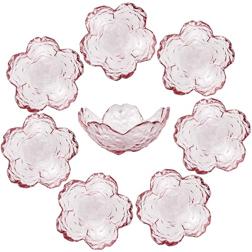 Sanbege 8 Pcs Glass Sakura Dishes