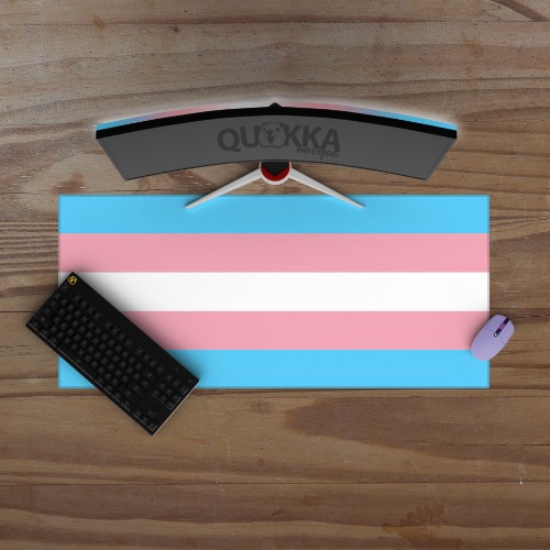 Transgender Flag Design Mousepad Deskmat - 60x30cm / 3mm / Colour Stitched