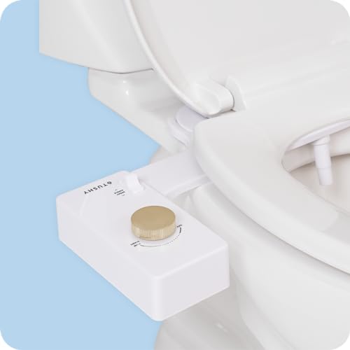 TUSHY Classic 3.0 Bidet Toilet Seat Attachment | Non-Electric Self Cleaning Water Sprayer, Adjustable Water Pressure Nozzle, Angle Control & Easy Home Installation (Classic 3.0, White/Gold) - Classic 3.0 - White/Gold