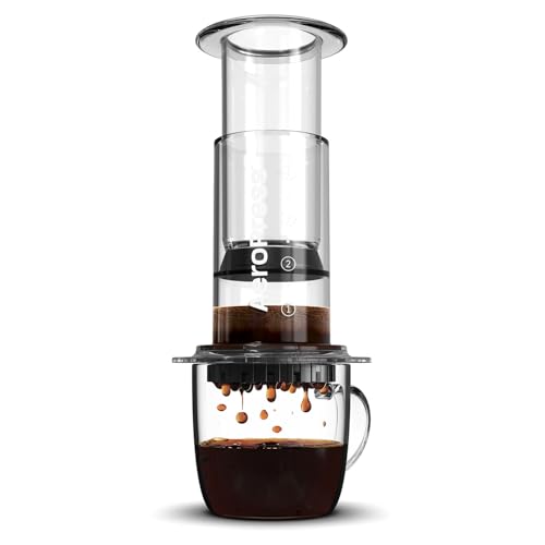 AeroPress Clear 10 Ounces Coffee Press | French Press, Pourover, Espresso | 3 in 1 brew method, Full bodied coffee without grit or bitterness - Clear