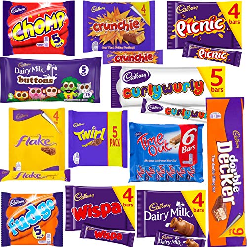 Cadbury Chocolate Gift Box - Bulk Chocolate Bars and Bags of Cadbury Chocolate Favourites (60 Bars)