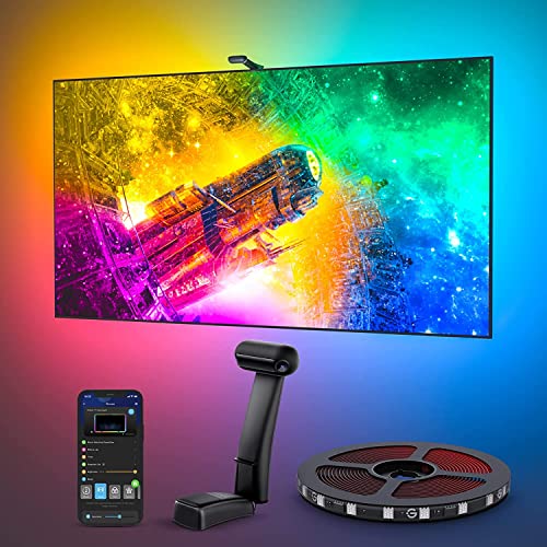 Govee Envisual TV LED Backlight T2 with Dual Cameras, 11.8ft RGBIC Wi-Fi LED Strip Lights for 55-65 inch TVs, Double Strip Light Beads, Adapts to Ultra-Thin TVs, Smart App Control, Music Sync, H605C - 11.8FT for 55"-65" TV