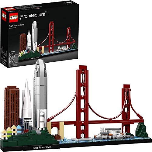 LEGO Architecture Skyline Collection 21043 San Francisco Building Kit Includes Alcatraz Model, Golden Gate Bridge and Other San Francisco Architectural Landmarks (565 Pieces) - Multicolor