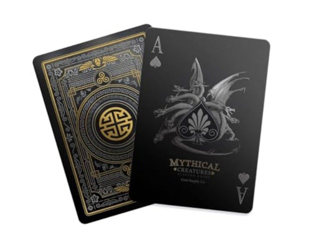 Mythical Creatures - Black Silver & Gold Edition Playing Cards by Gent Supply