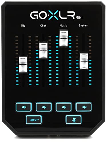 TC Helicon Mezclador de transmisión en línea GoXLR MINI con interfaz USB/audio y preamplificador Midas, solo compatible con PC - GoXLR Mini - Mezclador