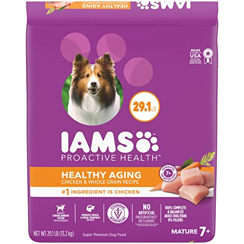 IAMS Healthy Aging Adult Dry Dog Food for Mature and Senior Dogs with Real Chicken, 29.1 lb. Bag - Medium Breed - 29.1 Pound (Pack of 1)