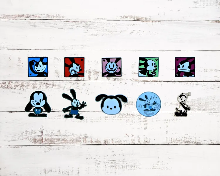 Oswald Lucky Rabbit Themed 5 Disney Trading Pins ~ Randomly Assorted ~ Brand New