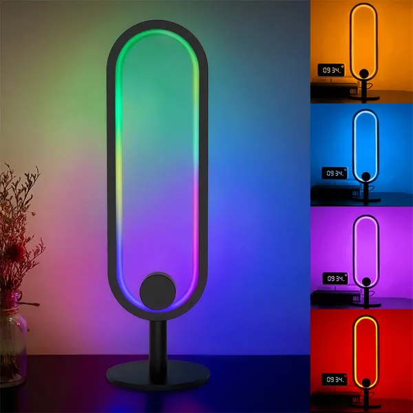 Rawuze Table Lamp, Dimmable LED Night Lamp Ambient Lighting with Smart APP Control, Color Changing RGB for Living Room/Bedroom/Gaming Desk/Bedside Table - Deep Black