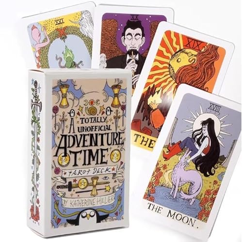 Tarot Cards - Adventure Time Tarot 78 Pcs Pocket Edition Tarot Cards for Beginners Divination Tools Fortune Telling Game Board Game Cards (4.06" x 2.36").