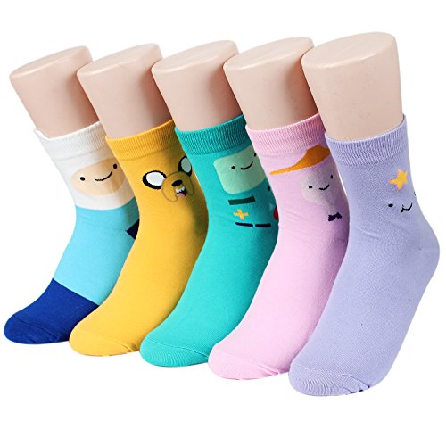 Character Cartoon Series Women's Original Socks - One Size - Adventure Time(basic)_5pairs