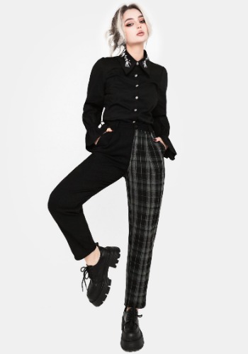 Checkmate High Waist Tapered Trousers | UK 14