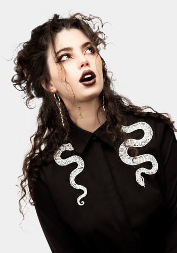 Slither Embroidered Snake Shirt | UK 12