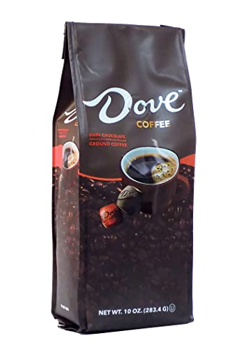 Ground Coffee, Medium Roast, Dove Dark Chocolate Flavored 10oz Bag - Dark Chocolate - 10 Ounce (Pack of 1)