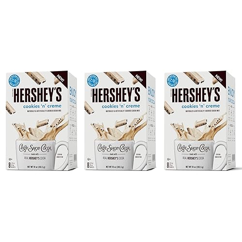 Candy Shop Cocoa HERSHEY'S COOKIES 'N' CREME Cocoa Mix Hot Chocolate Make Hot or Iced Cocoa Made With Real Milk Gluten Free 1.25 oz packet (24 count) - HERSHEY'S Cookies 'n' Crème