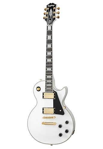 Epiphone Les Paul Custom, Alpine White with Gold Hardware - Right Handed - Alpine White