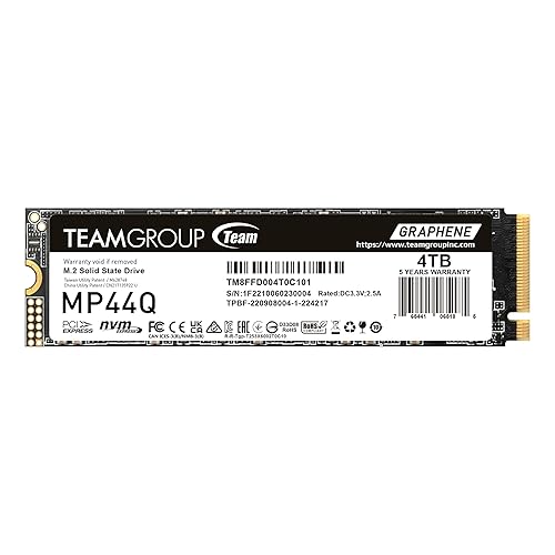 TEAMGROUP MP44Q 4TB SLC Cache Gen 4x4 M.2 2280 PCIe 4.0 w/NVMe Laptop & Desktop & NUC & NAS SSD Read/Write Speed up to 7400/6500MB/s TM8FFD004T0C101 - 4TB - Superb