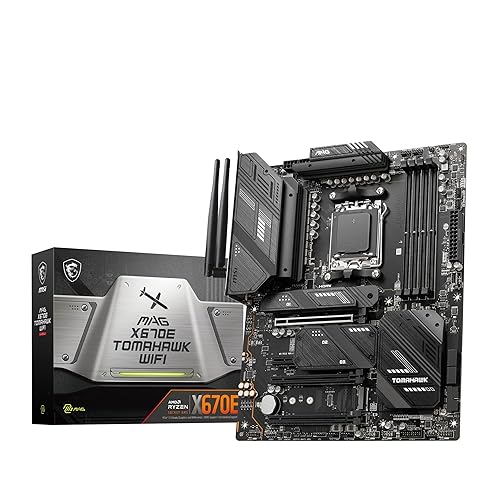 MSI MAG X670E Tomahawk WiFi Gaming Motherboard (AMD Ryzen 9000/8000/7000 Series Processors, AM5, DDR5, PCIe 5.0, SATA 6Gb/s, M.2, USB 3.2 Gen 2, Wi-Fi 6E, Bluetooth 5.3, 2.5Gbps LAN, HDMI/DP, ATX) - MAG X670E TOMAHAWK WIFI