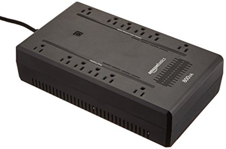 Amazon Basics Standby UPS 800VA 450W Surge Protector Battery Power Backup - 12 Outlets, Black - Standby - 12 Outlet (800VA)