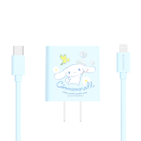 Official Power Adapter USB Charger Type C Lightning Cute Wall Charging Block 20W - Cinnamoroll / For iPhone Lightning
