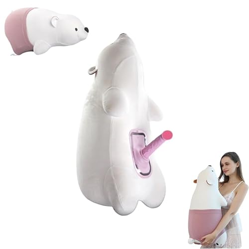 Sex Machine White Doll Bear Toys Dildo Auxfun Thrusting Invisible Telescopic Dildo Penis Swing Toy Masturbation Simulation Machine Female Sex Play Pillow