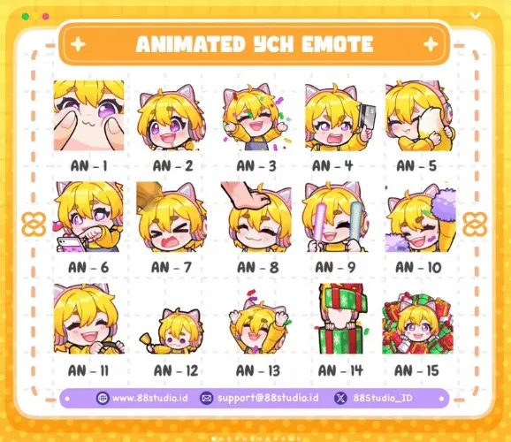 3x Animated YCH Emotes