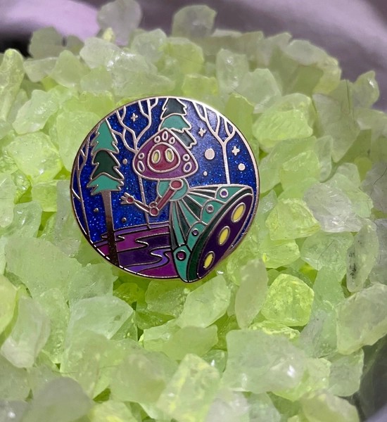 Flatwoods Monster forest enamel pin