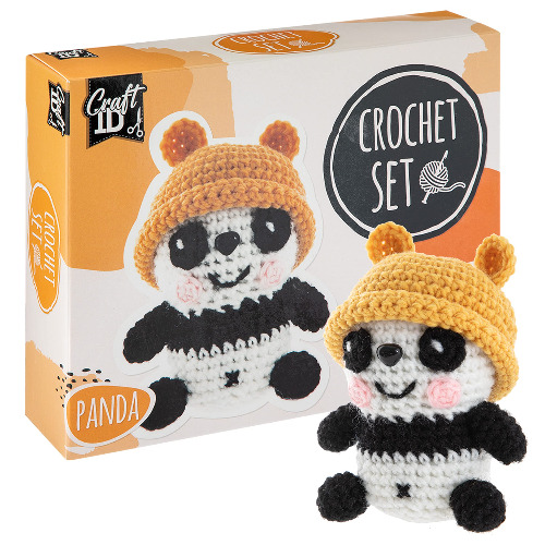 Kit de Crochet pour Débutants | Craft ID | Coffret Amigurumi | Panda | Pack d'Aiguilles de Tricot à Crocheter pour Enfants et Adultes | Tricoter des Peluches | Animaux