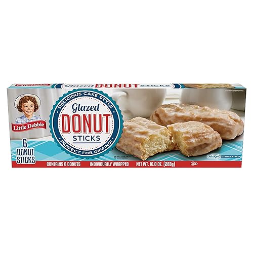 Little Debbie Donut Sticks 6 Individually Wrapped Snack Cakes, 10 OZ Box - 10 Ounce (Pack of 1)