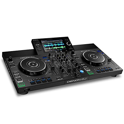Denon DJ SC LIVE 2 - Standalone DJ-Controller mit Amazon Music Streaming, 7" Touchscreen, WLAN, Lautsprechern, Serato DJ & Virtual DJ Support - SC Live 2 - Schwarz