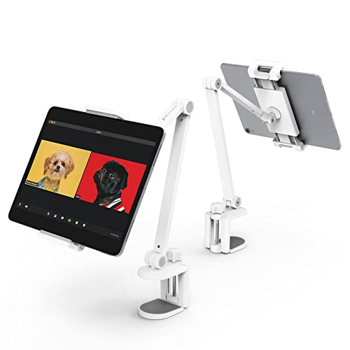 Inifispce Adjustable Tablet Stand, Ergonomic Multi-Angle Design for 4.7"-13" Screens, White - White