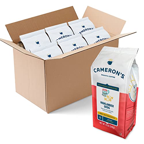 Cameron's Coffee Roasted Ground Coffee Bag, Flavored, Highlander Grog, 12 Ounce, Pack of 6 - Highlander Grog - 12 Ounce (Pack of 6)