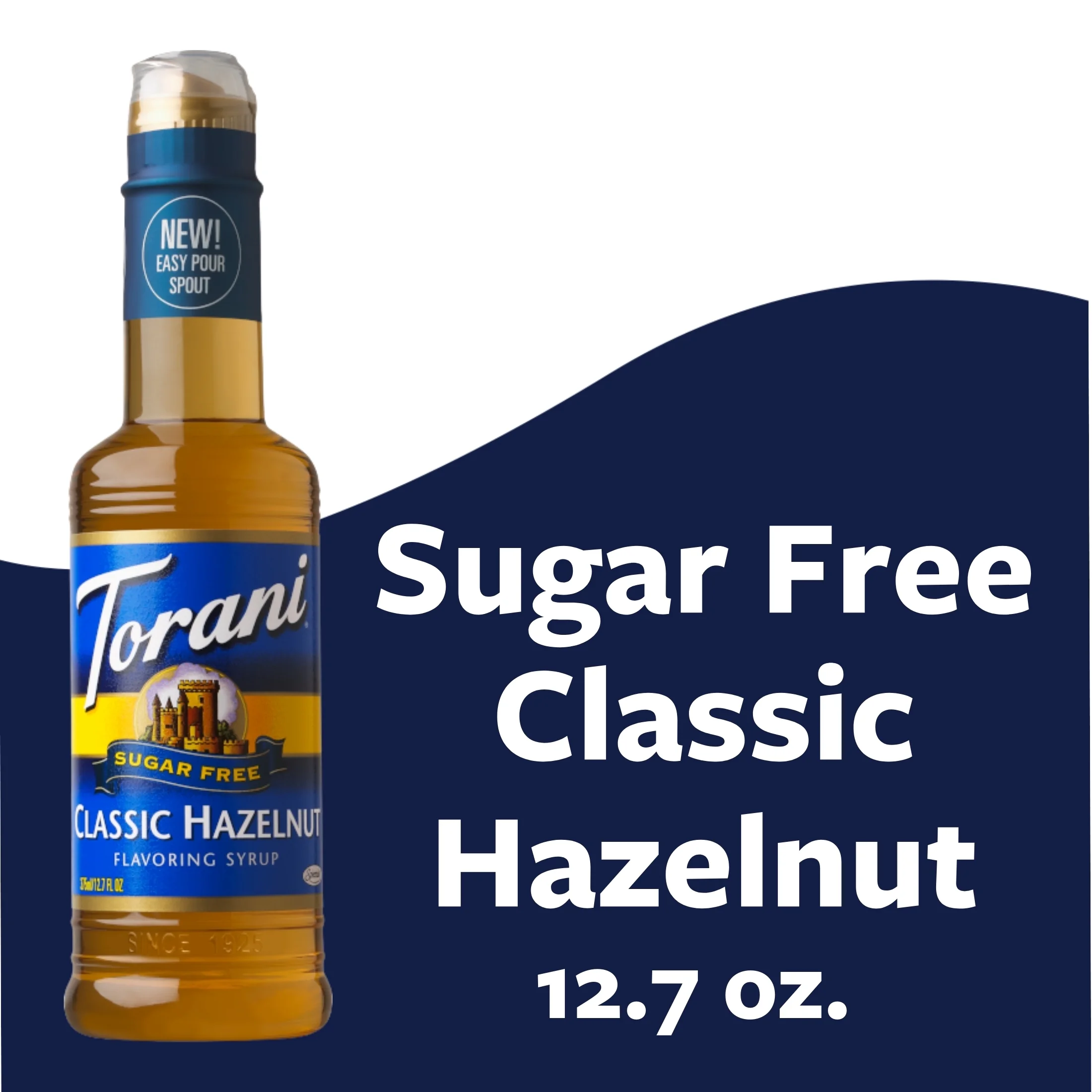 Torani Sugar Free Classic Hazelnut Syrup, Zero Calorie, Authentic Coffeehouse Bottled Syrup, 12.7 oz
