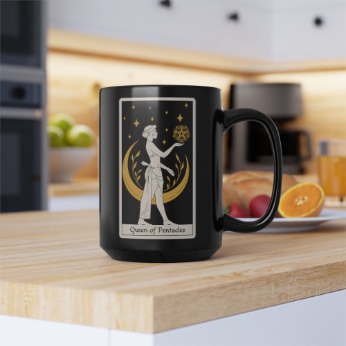 Queen of Pentacles Tarot Card Coffee Mug - 15oz