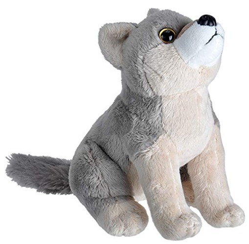 WILD REPUBLIC Wild Calls Wolf, Authentic Animal Sound, Stuffed Animal, Eight Inches, Gift for Kids, Plush Toy, Fill is Spun Recycled Water Bottles