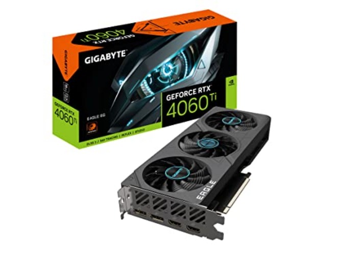 GIGABYTE GV-N406TEAGLE-8GD GeForce RTX 4060 Ti Eagle 8G Graphics Card, 3X WINDFORCE Fans, 8GB 128-bit GDDR6, Video Card - GeForce RTX 4060 Ti EAGLE 8G
