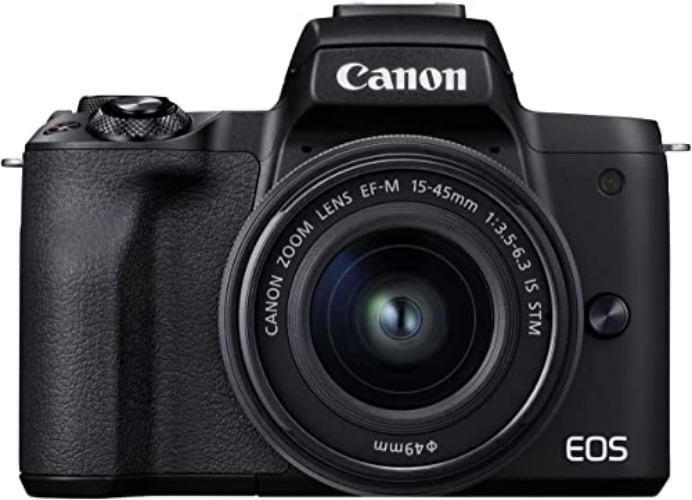 Canon EOS M50 Mark II + EF-M 15-45mm is STM Kit Black - Black - w/ EF-M15-45mm STM kit