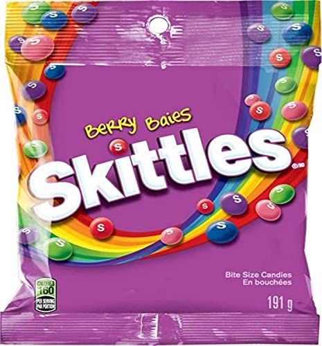 Skittles Berry, Chewy Candy Bag, 1 Pack, 191g Per Pack - 191 g (Pack of 1) - Berry
