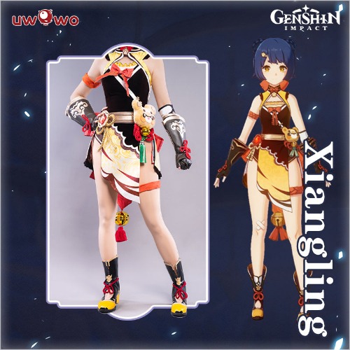 【Clearance Sale】Uwowo Game Genshin Impact Cosplay Xiangling Exquisite Delicacy Cosplay Costume - 【In Stock】S