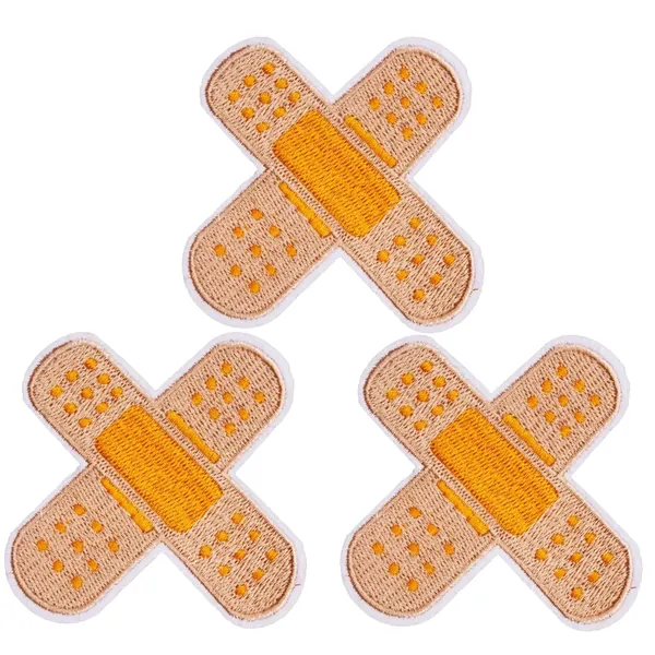 U-Sky Sew or Iron on Patches, 3pcs Cute Band Aid Patch for Kids Clothing, Biker Jackets, Jeans, Backpacks Size: 2.6x2.6 inch