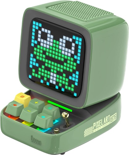 Divoom Ditoo Programmable Pixel Art LED-Bluetooth-Speaker Showing-Clock Emoji DIY Design for Home Wedding Party Decoration with Wireless App Control (Green) - Green