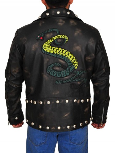 Tunnel Snakes Jacket for Mens - Motorcycle Distressed Leather Jacket for Men - XX-Large