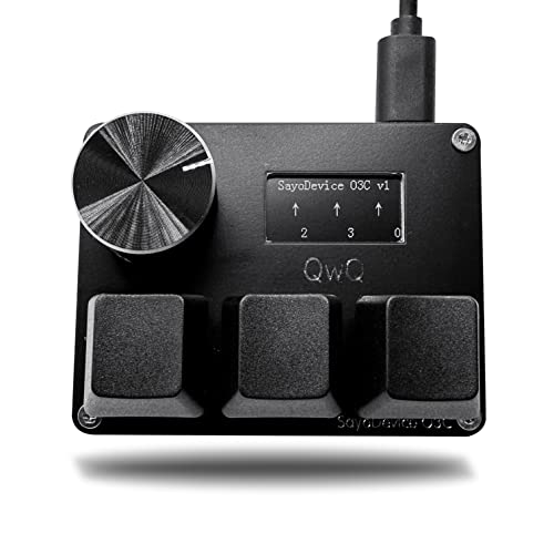 BTXETUEL SayoDevice O3C OSU Keyboard Rapid Trigger Hall Switches Magnetic Linear Switches Keyboard with Knob and Screen,Copy Paste,Shotcut,Macro Hotswap Mini Keypad.… - black