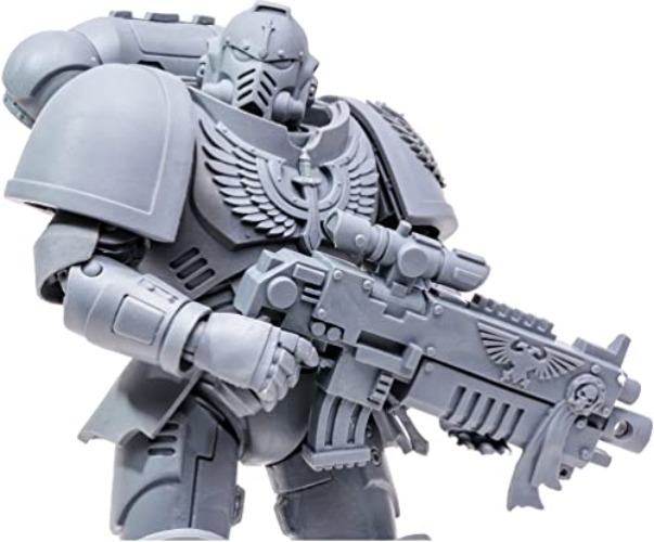 McFarlane Toys, Warhammer 40000 Dark Angel Intercessor Action Figure with 22 Moving Parts, Unpainted Collectible Warhammer Figure with collectors stand base, Customise Your Figure – Ages 12+ - Dark Angel
